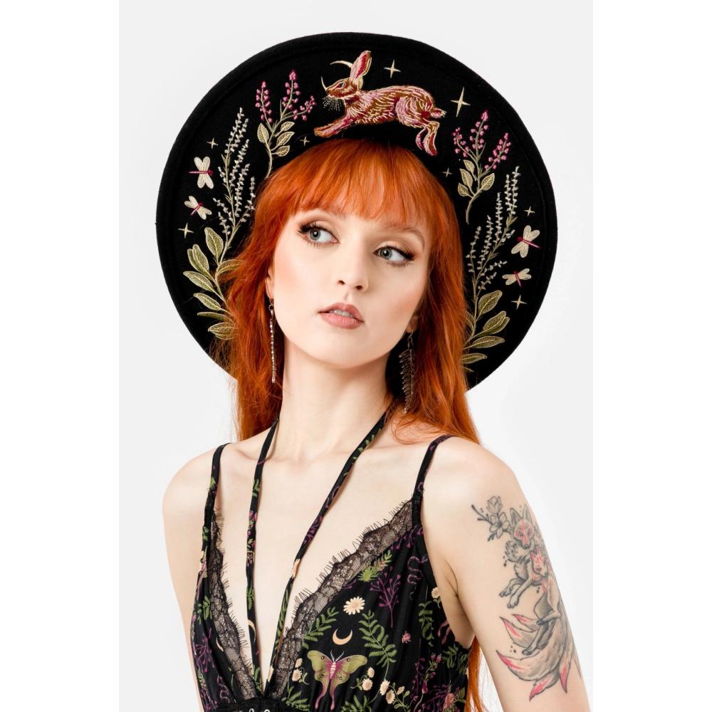 Restyle - Hare Moon Fedora hoed - Wijde rand - Zwart